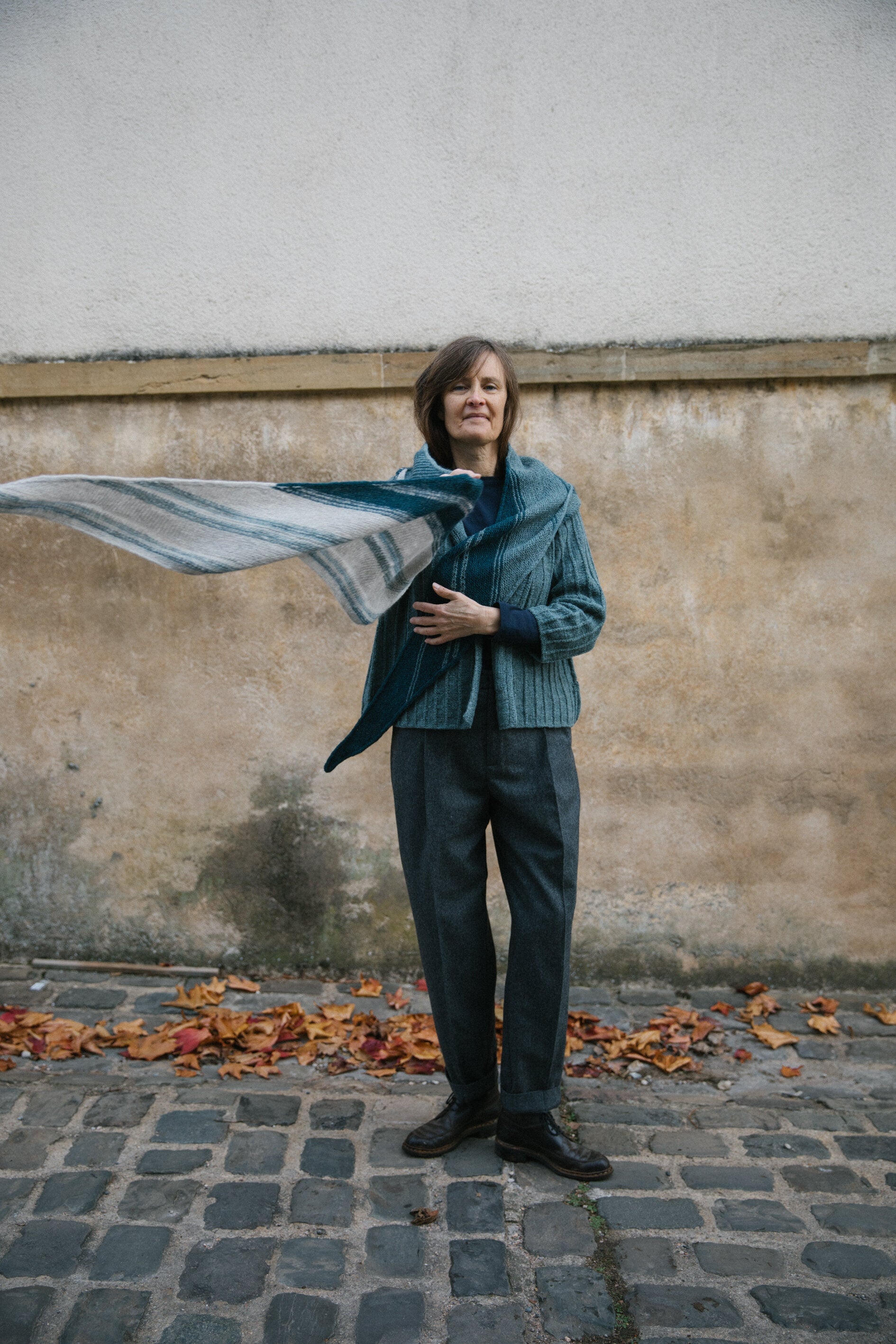 WH - Biches & Bûches no. 75 - blue moves scarf - pdf pattern in English